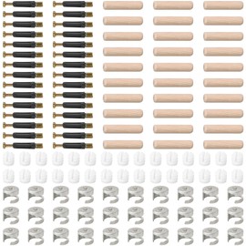30 Sets of 3-in-1 Furniture Connector Fasteners – Cam Lock Nuts and Bolts,Cam Fixing Dowel Screws