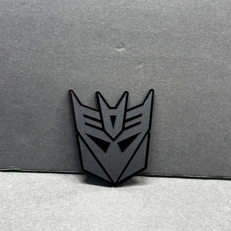 UsaStandard 2x Decepticon Transformer Mask Car Fender Badge Emblem Matte