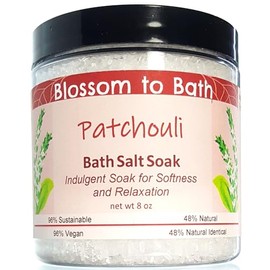 Patchouli Bath Salt Soak (8 Ounce) - Pure Essential Oil Fragrance - is A Versatile Soaking Aid with a Woodsy Exotic Scent
