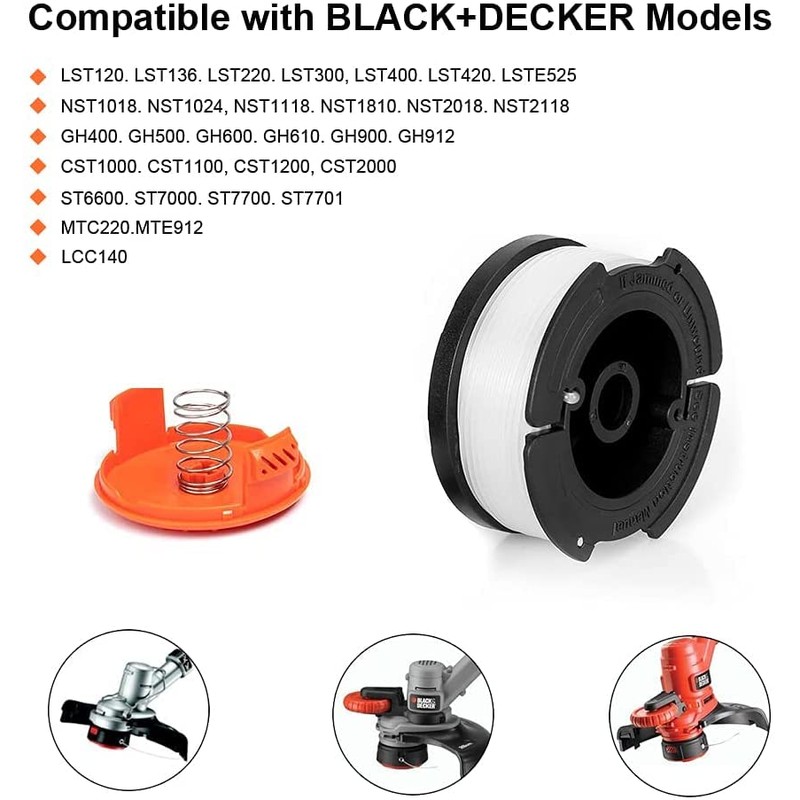 AF-100 String Trimmer Spool Replacement for Black and Decker 30ft