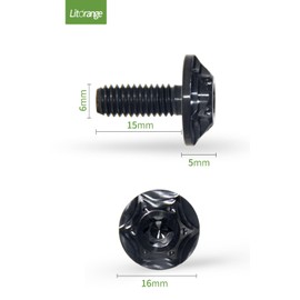 Litorange Titanium Alloy Number Plate Bolts Star-shaped Hex Hole Bolts with Number Frame Titanium Alloy Security Anti-theft Screws M6 2-piece Set (Black)