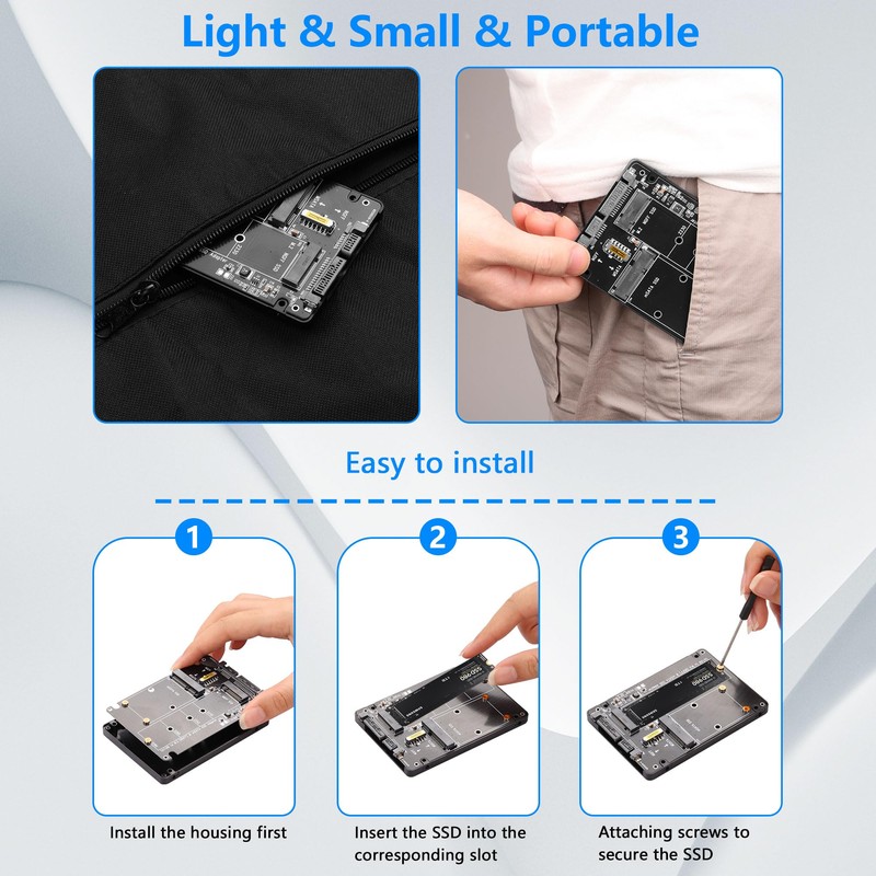 CERRXIAN M.2 NGFF SSD & MSATA SSD to 2.5"" SATA