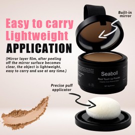 Seaboll Root Touch Up Powder, Instantly Root Cover Up Powder Stain-Proof Hairline Powder for Women & Men Hairline Shadow Powder 0.14 Oz.(B-Dark Blonde)