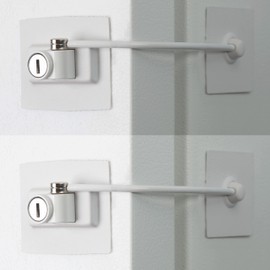 2-Pack Guardianite Premium Refrigerator Door Lock with Built-in Keyed Lock (2-Pack White)