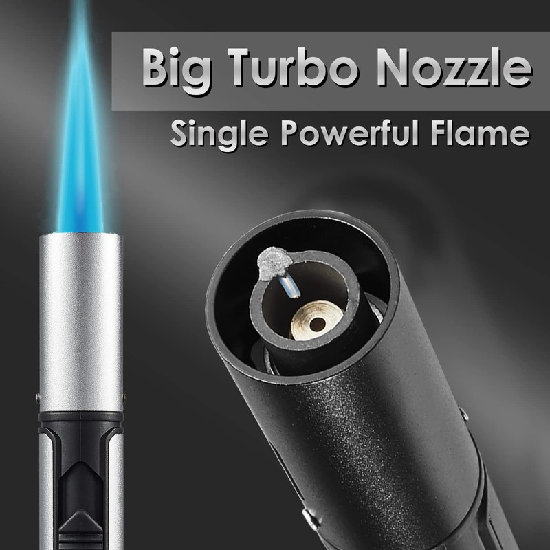 Urgrette 3 Pack Butane Torch Lighters, 6-inch Refillable Pen Lighter