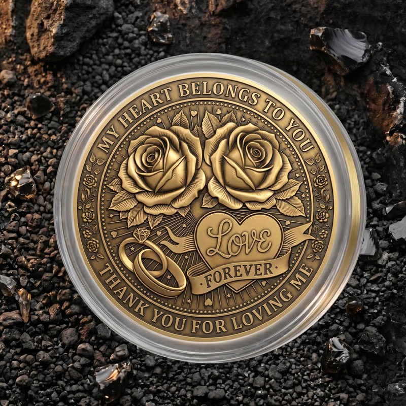 Romantic Keepsake Coin for Couples – Double-Sided Engraved Love Token