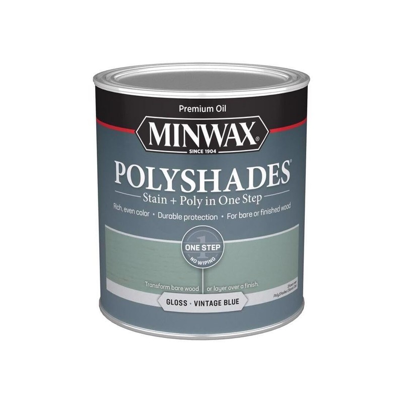 Minwax Polyshades Semi-Transparent Gloss Vintage Blue Stain/Polyurethane Finish 1 qt