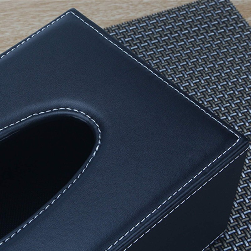 Tebery Rectangular PU Leather Tissue Box Napkin Holder for Home