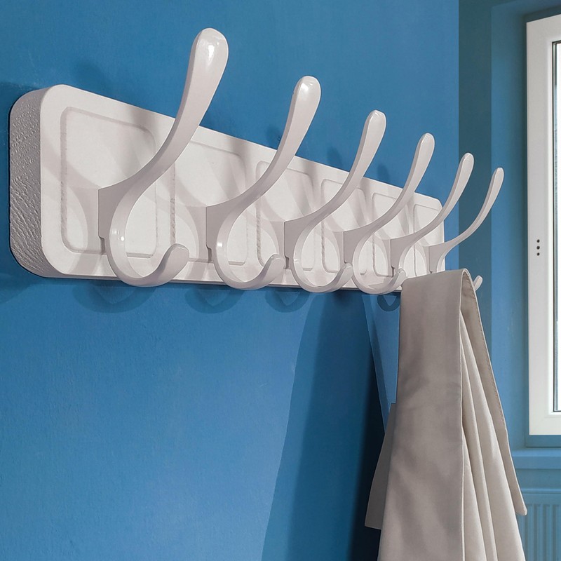 SKOLOO Coat Rack Wall Mount - Wooden White Wall Coat