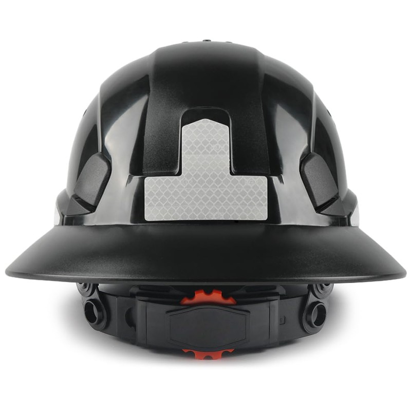Full Brim Hard Hat with Built-in Visor Vented Construction Safety