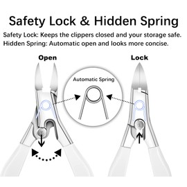 Toenail Clipper for Ingrown Toeanil & Thick Nails Heavy Duty Professional Nail Clipper with Safety Lock - For Manicure and Pedicure Nails Tools