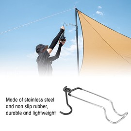 Lantern Stand Hook Camping Light Pole Camping Hook Hanger Outdoor Tent Lamp Hanger Tent Pole Hook Lantern Holder Stainless Steel Portable Tent Lamp Hook for Camping,Grill, Hiking