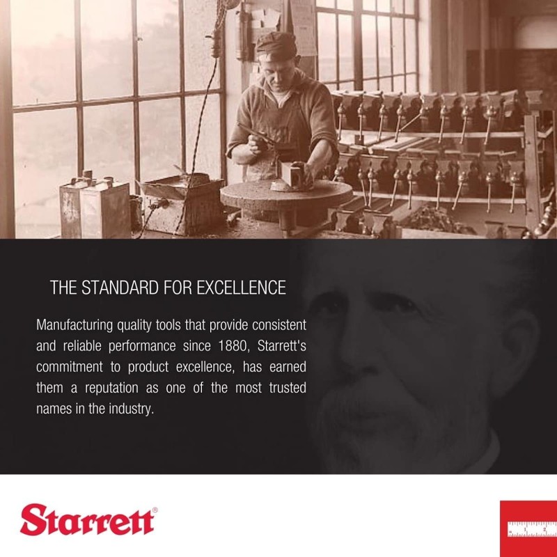 Starrett Full Flexible Steel Rule with Satin Chrome Finish, Quick