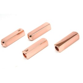 4 Pcs Metal Aglet Shoelace Tips with Screwdriver - Shoelace End Caps for Canvas Sneakers & Hoodies (Rose Gold)