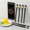 BEWOS 10 Pairs Black Alloy Chopsticks - 9. 5 Inch,