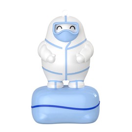 Digital Teaching Stamp Cartoon Style Quick Drying Fast Clear Stamping Math Teaching Roller Stamp for Kids Practice Blue Medic Staff (Blue for Multiply and Pink for Division)