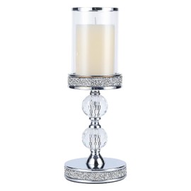 Candelabros para velas de pilar, candelabros de cristal de pilar, soporte para velas para bodas, mesa de centro de mesa, decoración del hogar CH00XM