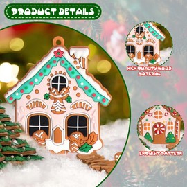 Kocusu Christmas Tree Decorations House 28 Pcs,House Christmas Ornaments Large Size,Christmas Decorations Tree Plastic,Multiple Colors Christmas Tree Ornaments with String for Tree,Window,Garden,Party