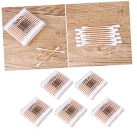 Healeved 500pcs Wooden Stick Cotton Swabs Double Tipped Australian Cotton Face Body Cleaning