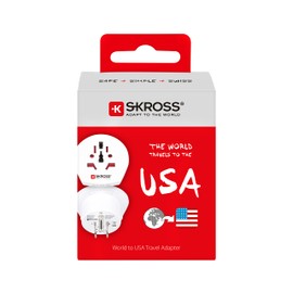 Skross 73566 Country Adapter World to USA - suitable for equipment with earthed & unearthed plugs (2- and 3-pole)