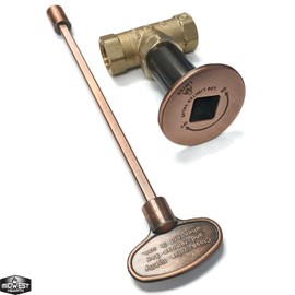 Midwest Hearth Gas Fire Pit Key Valve Kit - 1/2" NPT 8" Key - Antique Copper