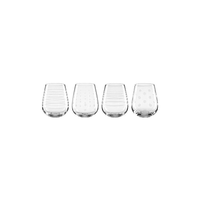 Oneida Mingle Stemless Wine Glasses, Set of 4, 4 Count,
