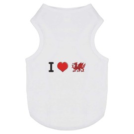 'I Love Wales' Pet Dog/Cat T-Shirt (PT00093128)