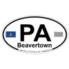 US Decal, Inc. Beavertown, Pennsylvania Oval Sticker with State Flag