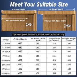 JAXYOOM Pocket Door Hardware Slide for Cabinets with Hinges,Magnetic Heavy Duty Sliders Hardware Kit for Kitchen Furniture & Recessed Doors - Silent Retractable Cabinet Rebounder(16in,Set 2)
