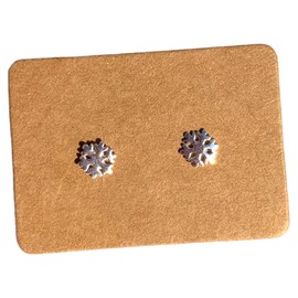 Imposing Stone SNOWFLAKE Earrings, Sterling Silver 925 with Stud Backs, Very Demure & Mindful, so CUTESY! Presented in luxury, eco-friendly gift box.