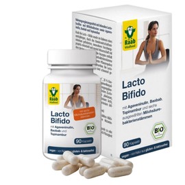 Raab Vitalfood Organic Lacto Bifido Capsules, Pack of 90, with Lactobacillus and Bifidobacteria, Vegan