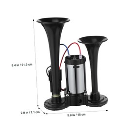 iplusmile 1set Electric Air Horn Kit Dual Trumpets Loud Train Horn for Trucks and Pickup Vehicles Compressor Easy Installation Fit for Cars Boats and More