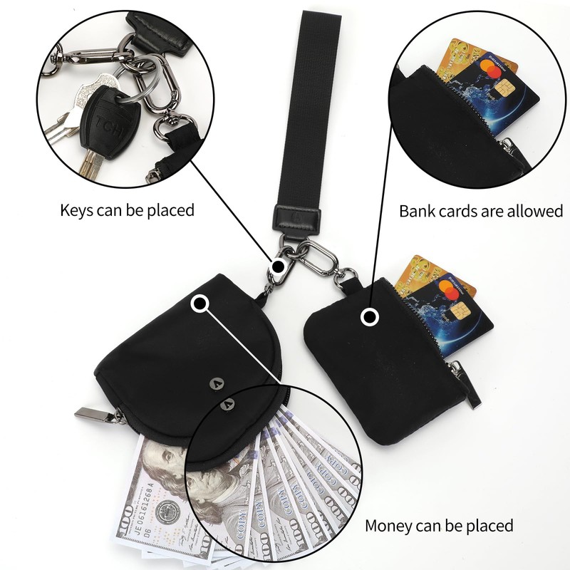 VUTUXA KeyChain Wallet Wristlet Wallets For Women Mini Zip Dual