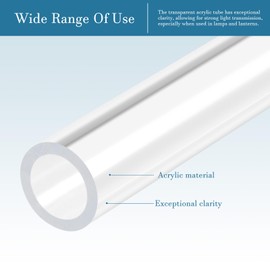 QUARKZMAN Acrylic Tube, Rigid Round Tube, 14 mm, Inner Diameter, 18 mm Outer Diameter, 305 mm (12 Inches) Length for Lighting Models, Plumbers, Clear, Pack of 2