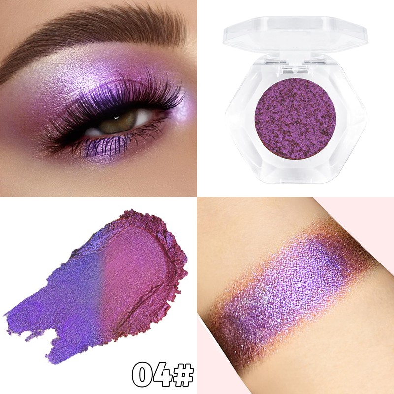 Purple Chameleon Duochrome Eyeshadow, Multichrome Chrome Eyeshadow Palette