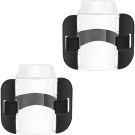 2 Pcs High Visibility SIA Badge Holder Armband with Adjustable Strap - SIA Badge Holder - Security Arm Badge Holders for Medical Staff, Warehouse, Factory, Doorman, Rescue (Black)