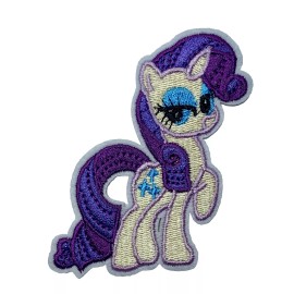 Rainbow My Little Pony Unicorn Patch, Rarity Horse, White Purple Iron On