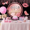 Baocicco 5x3ft Pink Girls Night Backdrop Photography Glitters Red Lips