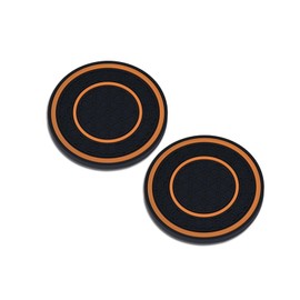 Piburth 2PCS Car Coasters for Cup Holder, 2.75 Inch Non-Slip Insert Water Bottle Holder Pads, Dustproof Automotive Interior Accessories Mat, Universal for Vehicles, Trucks, RVs and More (Black/Orange)