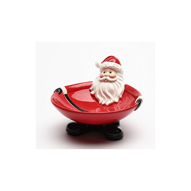 Cosmos Gifts Fine Ceramic Santa Candy Bowl Dish 6" L