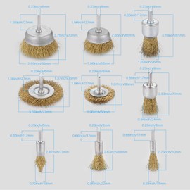 Jizzu 9 pieces wire brush drill, stainless steel brush attachment, cordless screwdriver, wire brush, angle grinder, steel brush for cleaning rust, removing paint, dedusting, degreasing, deburring