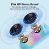 Portable Bluetooth Speaker Wireless with Cool LED Lights, 15W HD