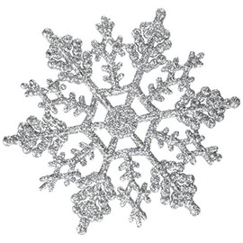 Vickerman 4" Silver Glitter Snowflake Christmas Ornament, 24 per Box