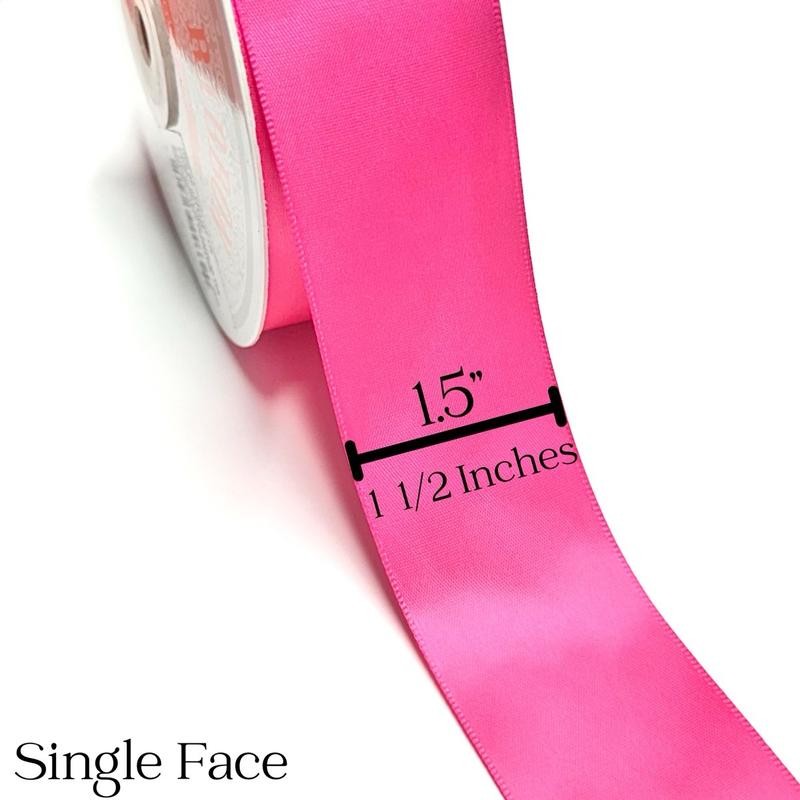 Satin Ribbon 50 yards Single Face Ribbon 1.5”:_Scarlet
