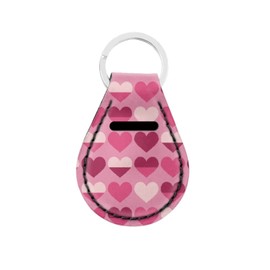 GIFTPUZZ Pink Valentine's Day Love Keychains for Womens Men Coins Chapstick Holder Keychain ID Card Keyrings Lip Balm Holder