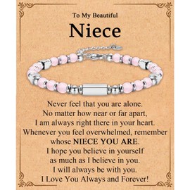 FIEEFX Niece Gifts To My Niece Bracelet Christmas Valentines Birthday Graduation Back to School First Day of School Gifts for Girls Kids Teens as Stocking Basket Stuffers from Auntie Aunt Uncle