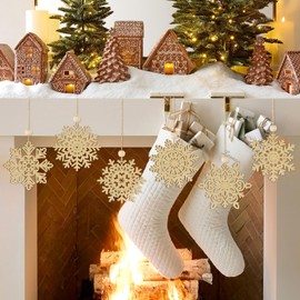 Wooden Christmas Snowflake Ornaments to Paint Christmas Decoration Cutouts Unfinished 24PCS, DIY Blank Unfinished Christmas Tree Wood Discs Ornament for Home Crafts Hanging