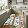 Yoyuspy Flamingo Summer Kitchen Mats Set of 3 Non Slip