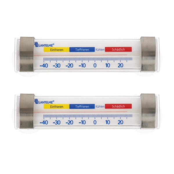 Lantelme 7589 Fridge Thermometer Set for Hanging with Hooks or