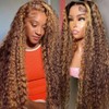 NARNI Honey Blonde Deep Wave Lace Front Wig Human Hair